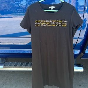 Black Silver and Gold Calvin Klein Dress